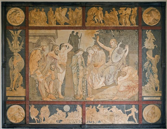 Henri-Joseph-François Triqueti's 1865 intarsia of Homer reciting on Delos