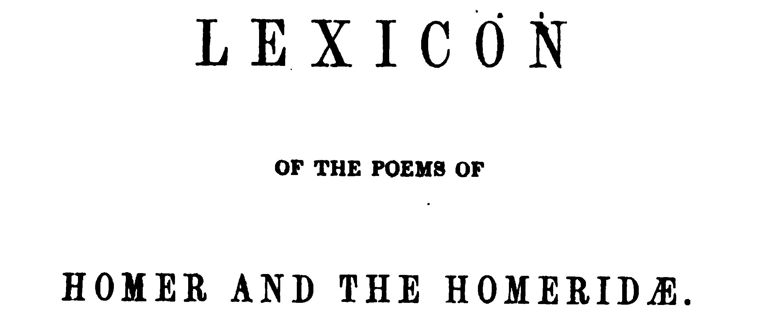 Crusius' Homeric lexicon